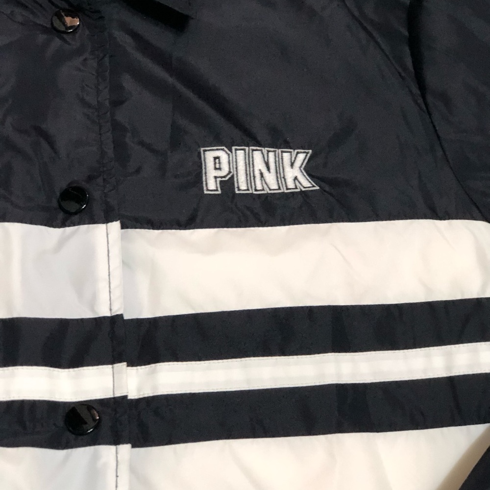 VICTORIAS SECRET PINK BLACK SHERPA LINED ANORAK WINDBREAKER COAT JACKET Sz M - Picture 15 of 15